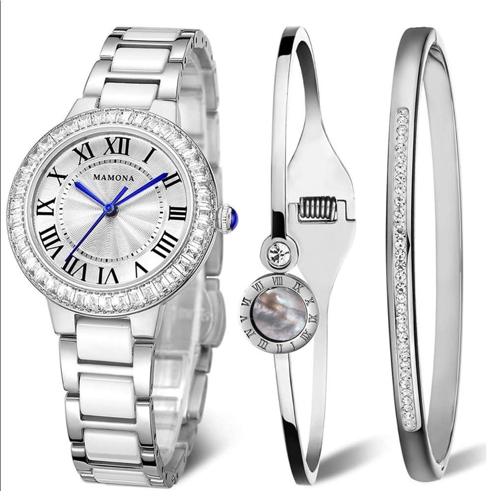 Mamona quarts watch & bracelet set